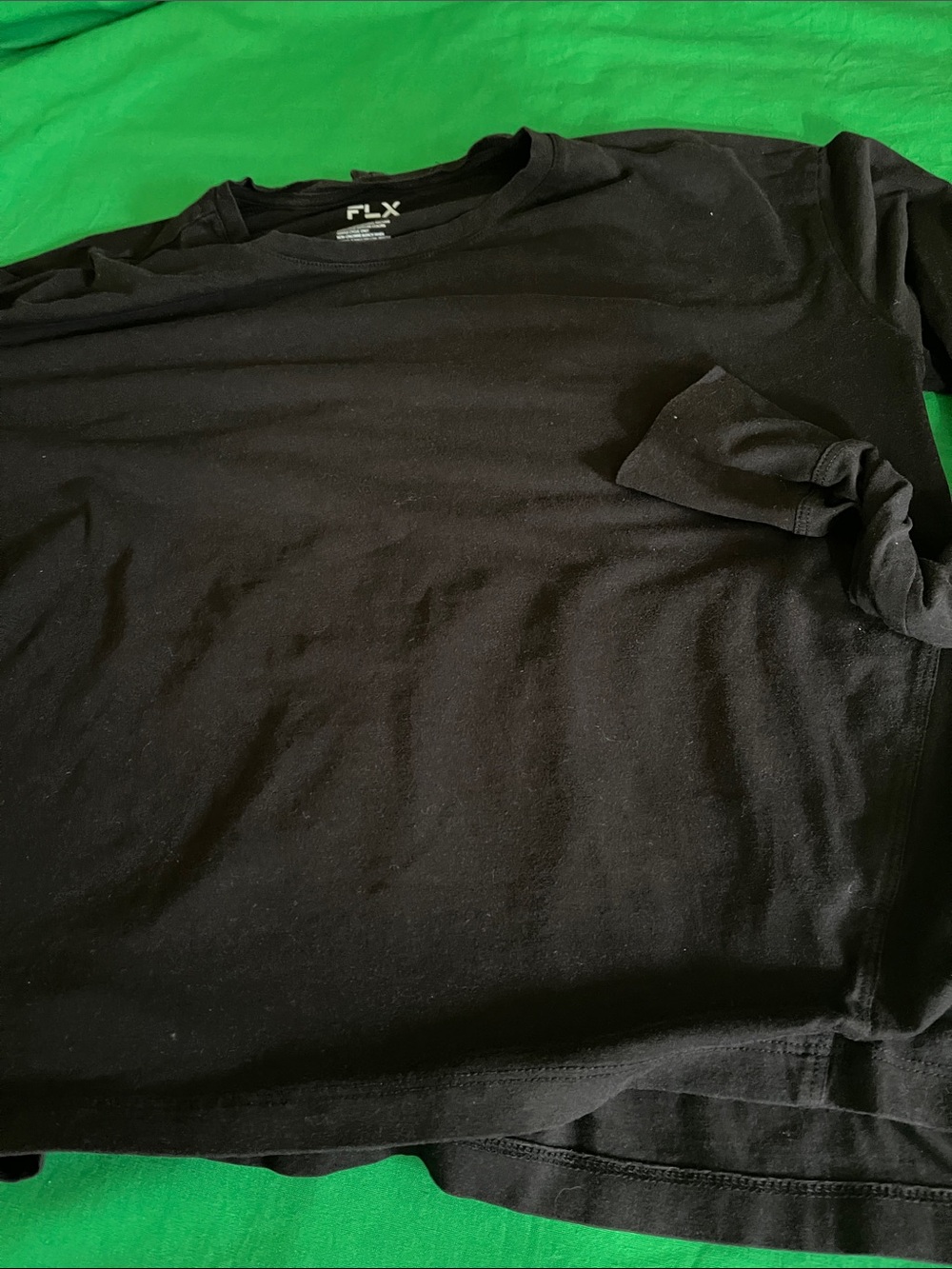 FLX Men’s Black Long-Sleeve Crew Tee - Picture 9 of 9